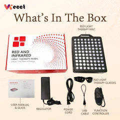 WECCT Red Light Therapy Panel, 80 LEDs, 660nm & 850nm with 5 Intensity Levels & 360° Rotation Image 3