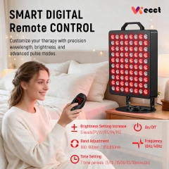 WECCT Red Light Therapy Panel, 80 LEDs, 660nm & 850nm with 5 Intensity Levels & 360° Rotation Image 6