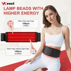 WECCT Heated Red Light Therapy Belt, 105 LEDs 660nm & 850nm, 5 Heat Levels for Back & Waist Relaxation Image 6