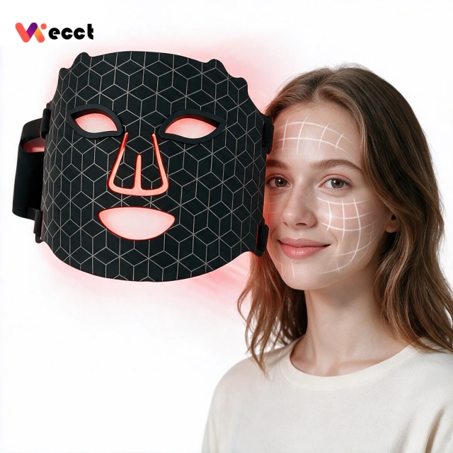 WECCT Red Light Therapy Face Mask, 60 LEDs Facial Mask with 660nm & 850nm for Skincare & Beauty